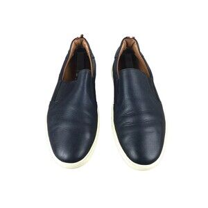 Bally Blue Leather Slip-On Loafers Minimalist Design